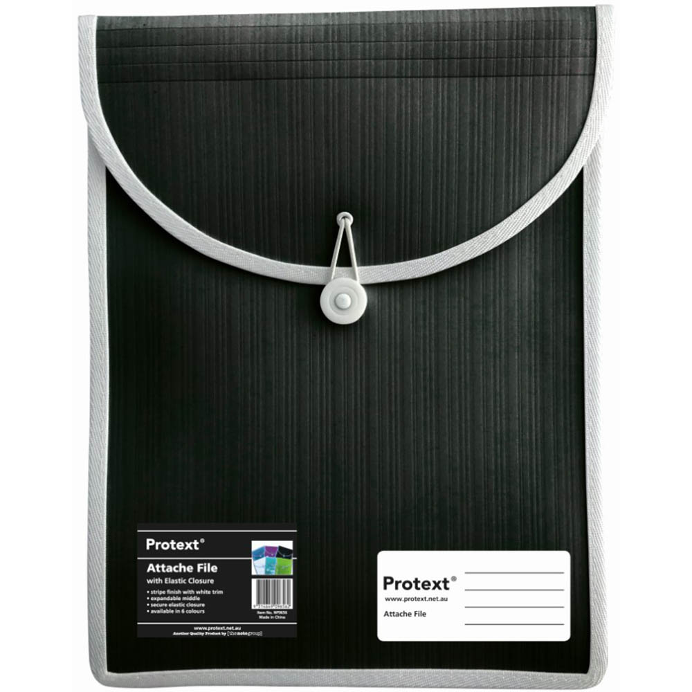 Image for PROTEXT ATTACHE FILE CASE ELASTIC CLOSURE A4 BLACK from Margaret River Office Products Depot