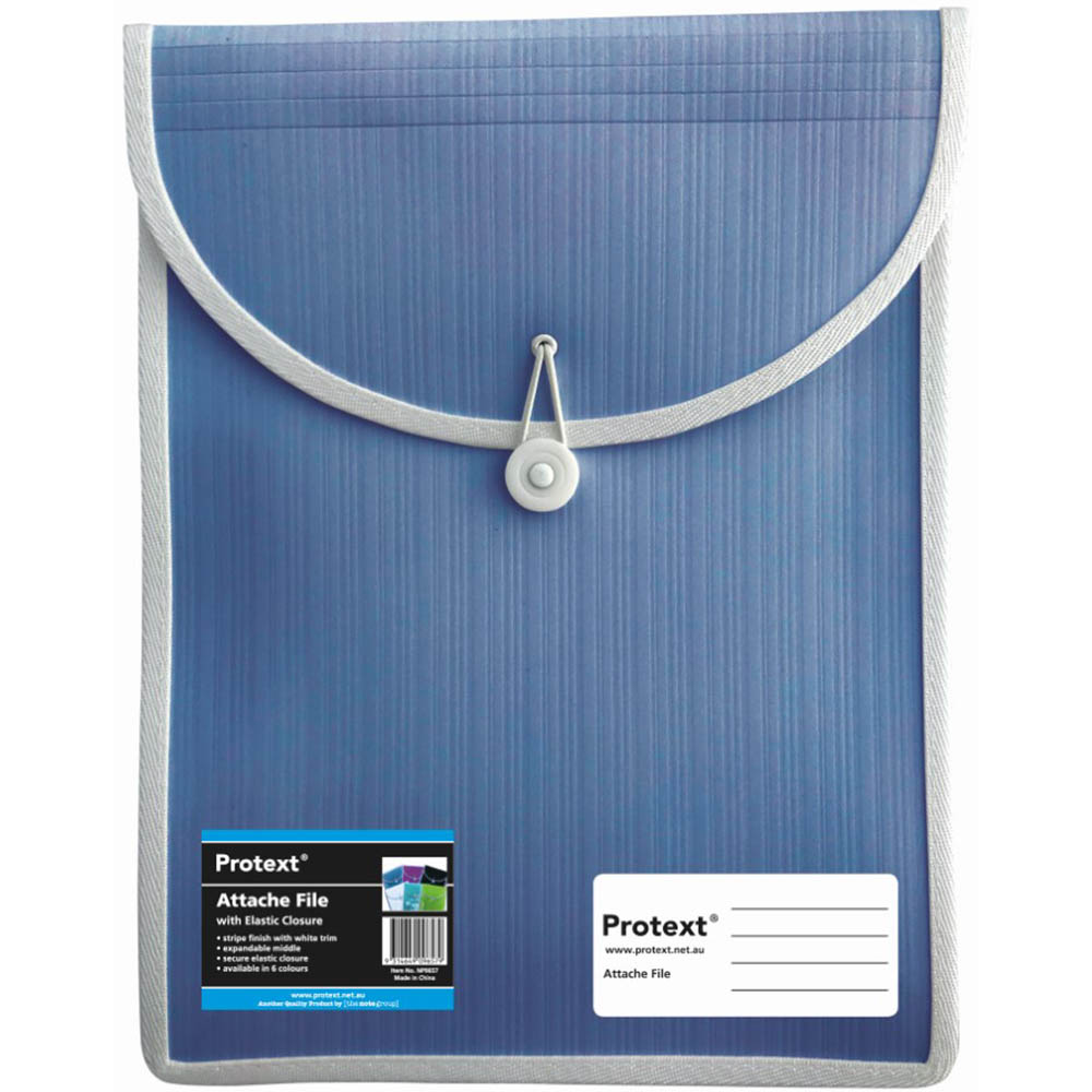 Image for PROTEXT ATTACHE FILE CASE ELASTIC CLOSURE A4 BLUE from Margaret River Office Products Depot
