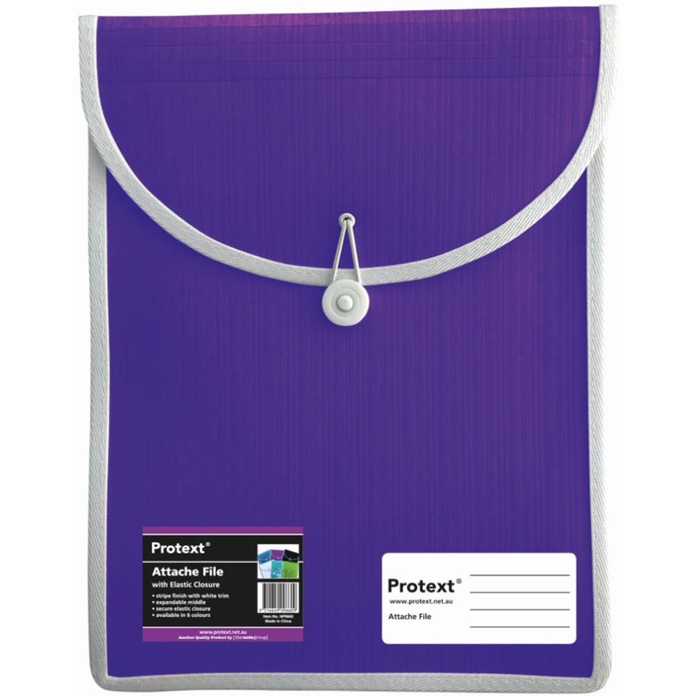 Image for PROTEXT ATTACHE FILE CASE ELASTIC CLOSURE A4 PURPLE from Margaret River Office Products Depot