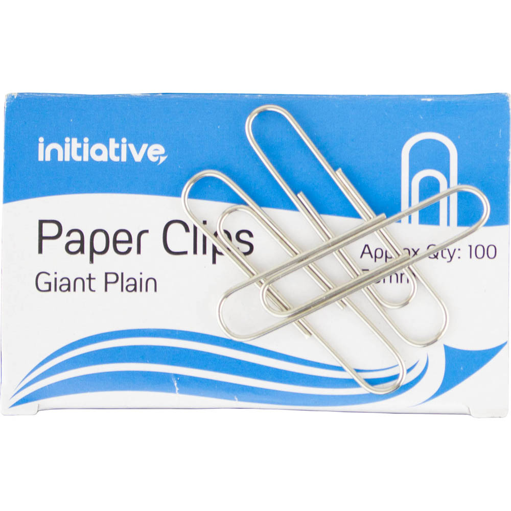 Image for INITIATIVE PAPER CLIP GIANT PLAIN 50MM PACK 100 from MOE Office Products Depot Mackay & Whitsundays