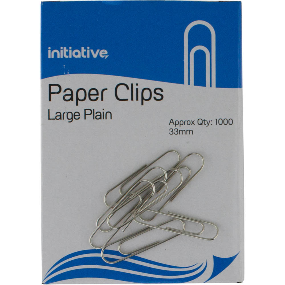 Image for INITIATIVE PAPER CLIP LARGE PLAIN 33MM PACK 1000 from Office Products Depot Gold Coast