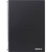 initiative premium spiral notebook with pp cover and pocket sidebound 120 page a4