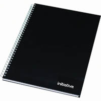 initiative twinwire notebook hard cover 160 page a4 black
