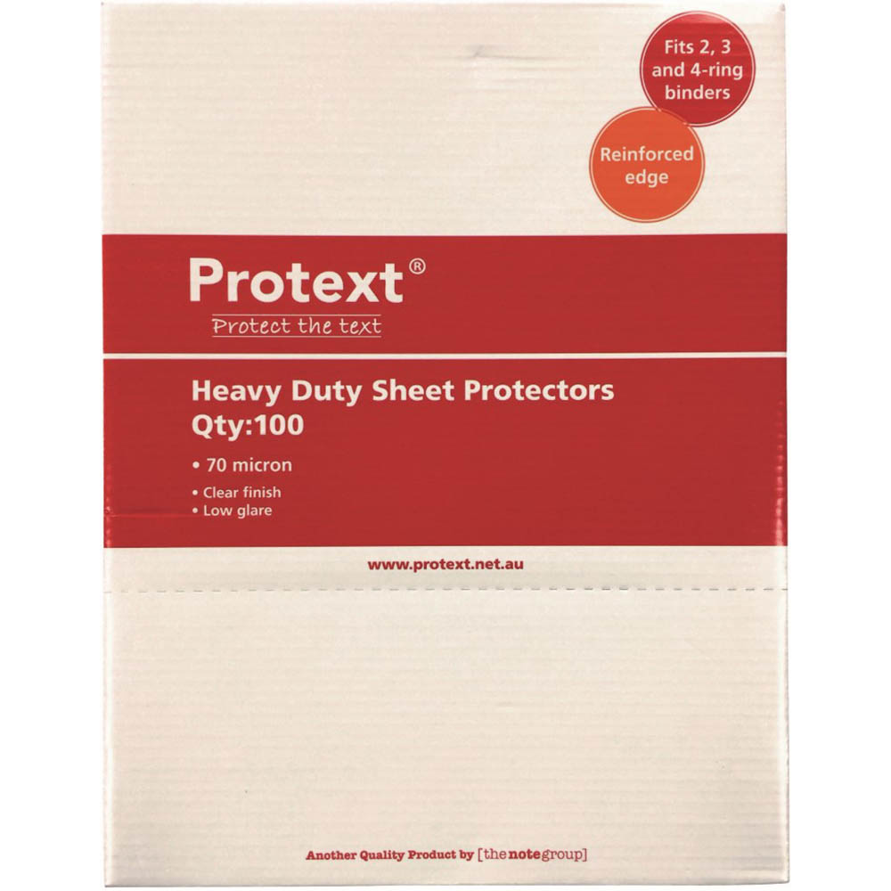 Image for PROTEXT HEAVY DUTY SHEET PROTECTORS 70 MICRON A4 CLEAR BOX 100 from MOE Office Products Depot Mackay & Whitsundays