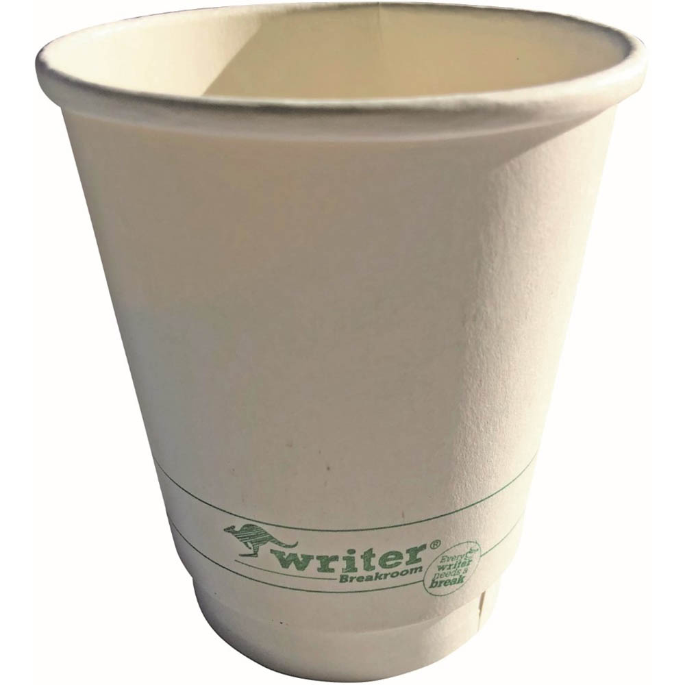Image for WRITER BREAKROOM ECO DOUBLE WALL CUP 12OZ WHITE PACK 25 from Barkers Rubber Stamps & Office Products Depot