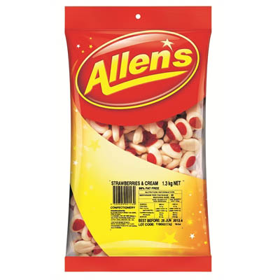Image for ALLENS STRAWBERRY AND CREAM 1.3KG from Total Supplies Pty Ltd
