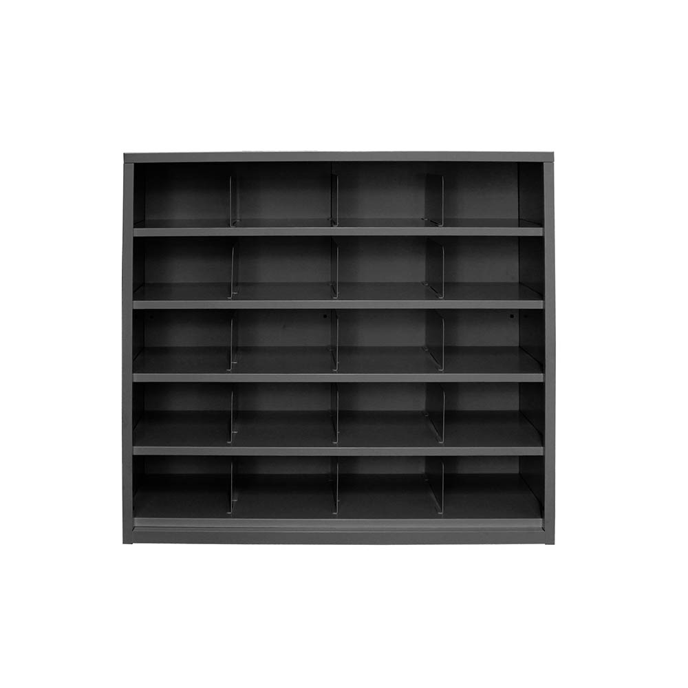 Image for STEELCO PIGEONHOLE SHELVING UNIT 20 COMPARTMENTS 940 X 1000 X 386MM BLACK SATIN from OFFICEPLANET OFFICE PRODUCTS DEPOT