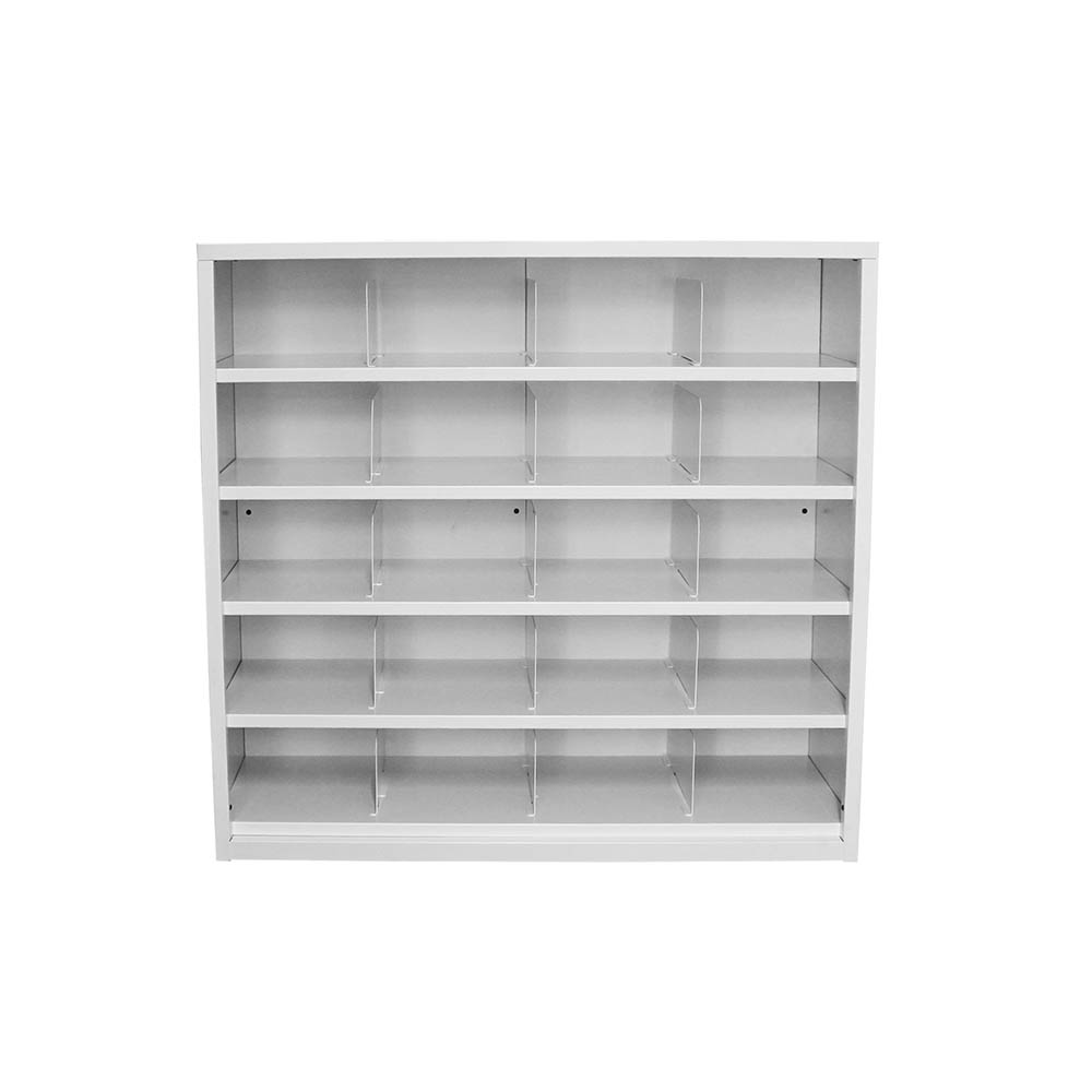 Image for STEELCO PIGEONHOLE SHELVING UNIT 20 COMPARTMENTS 940 X 1000 X 386MM WHITE SATIN from Ross Office Supplies Office Products Depot