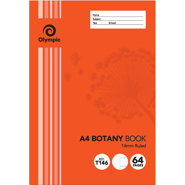 Image for OLYMPIC T146I BOTANY BOOK 14MM RULED 64 PAGE 55GSM A4 from Ross Office Supplies Office Products Depot