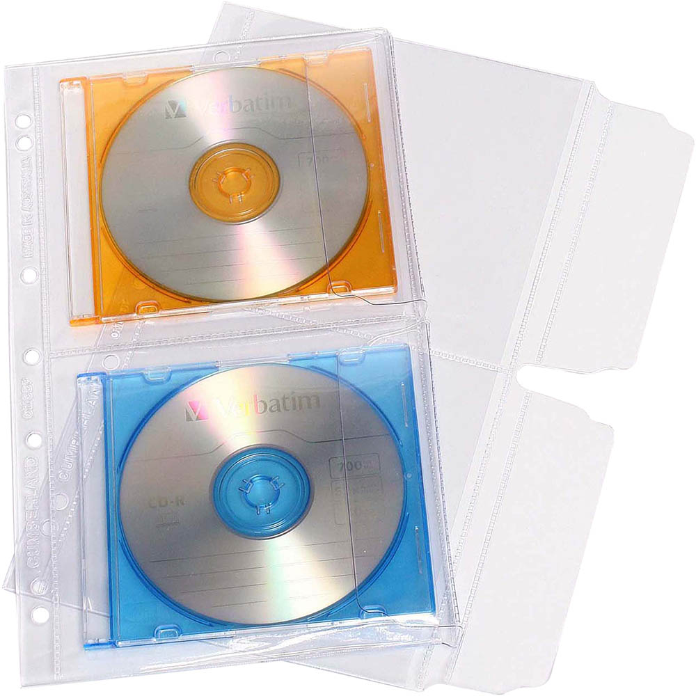 Image for CUMBERLAND CD/DVD BINDER POCKET PVC CLEAR PACK 10 from Ross Office Supplies Office Products Depot