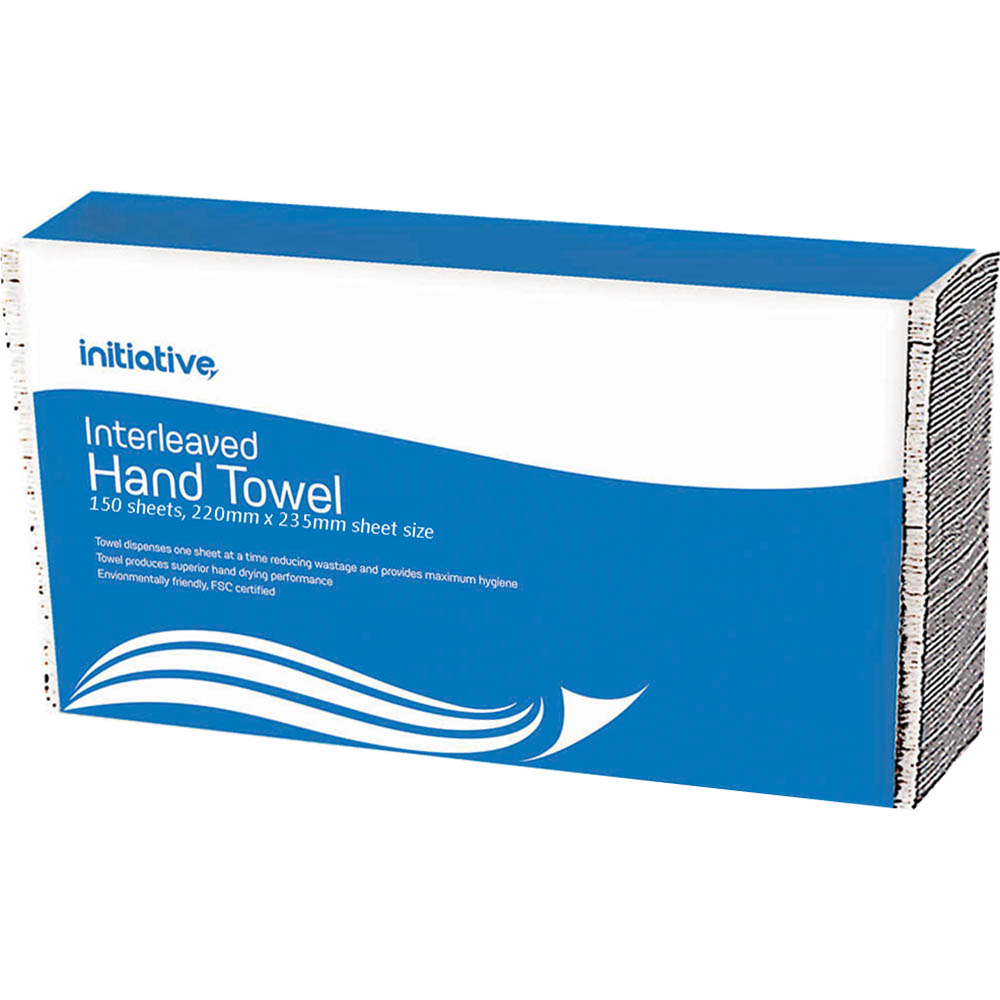 Image for INITIATIVE INTERLEAVED ULTRASLIM HAND TOWEL 230 X 220MM 150 SHEETS from Office Products Depot