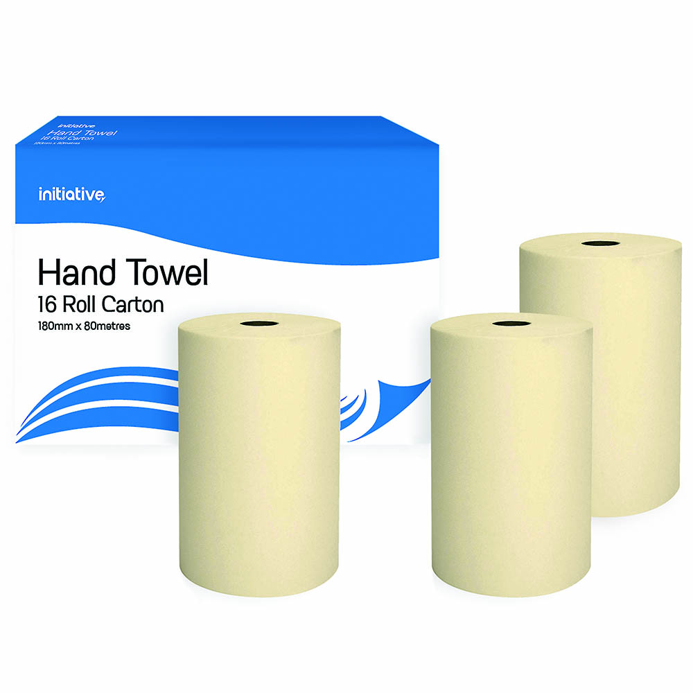 Image for INITIATIVE HAND TOWEL ROLL 180MM X 80M CARTON 16 from MOE Office Products Depot Mackay & Whitsundays