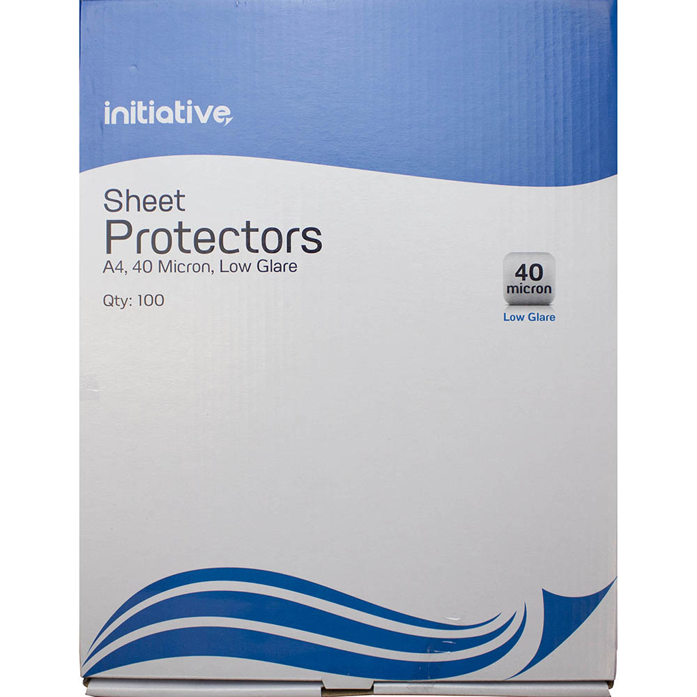 Image for INITIATIVE SHEET PROTECTORS 40 MICRON A4 CLEAR BOX 100 from O'Donnells Office Products Depot