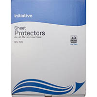 initiative sheet protectors 40 micron a4 clear box 100