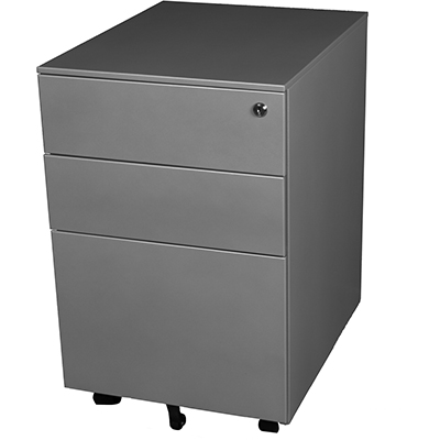 Image for STEELCO TRIMLINE MOBILE PEDESTAL 3-DRAWER LOCKABLE 390 X 500 X 615MM SILVER GREY from Office Products Depot