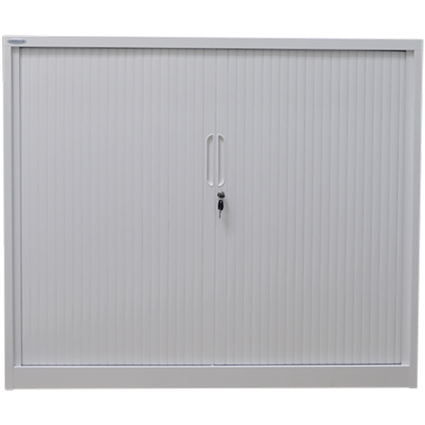 Image for STEELCO TAMBOUR DOOR CABINET 2 SHELVES 1015H X 1200W X 463D MM WHITE SATIN from OFFICEPLANET OFFICE PRODUCTS DEPOT