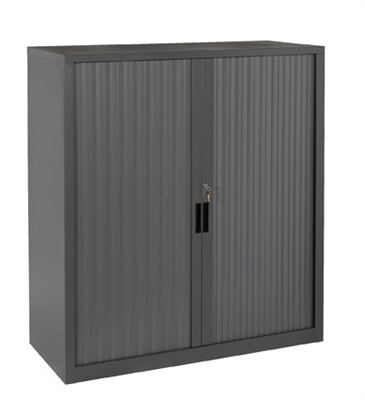 Image for STEELCO TAMBOUR DOOR CABINET 3 SHELVES 1320H X 900W X 463D MM BLACK SATIN from MOE Office Products Depot Mackay & Whitsundays