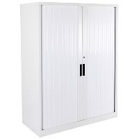 steelco tambour door cabinet 3 shelves 1320h x 900w x 463d mm silver gey