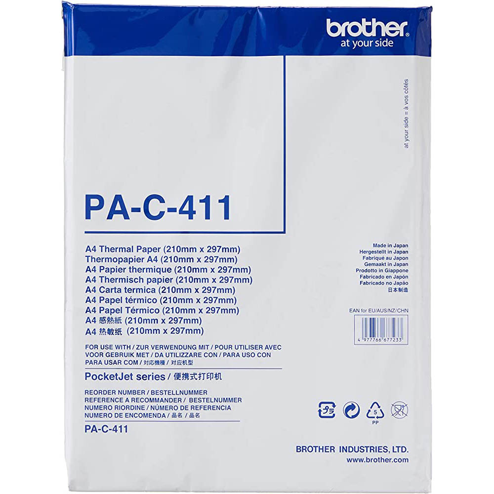 Image for BROTHER PA-C41120YR POCKETJET THERMAL PAPER 20YR ARCHIVE LIFE PACK 100 from Albany Office Products Depot