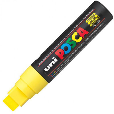 Image for POSCA PC-17K PAINT MARKER CHISEL EXTRA BROAD 15MM YELLOW from Office Business Office Products Depot