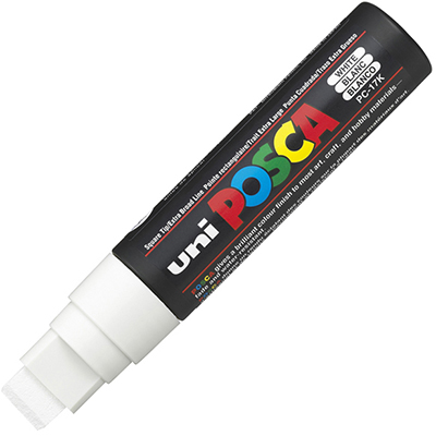 Image for POSCA PC-17K PAINT MARKER CHISEL EXTRA BROAD 15MM WHITE from MOE Office Products Depot Mackay & Whitsundays