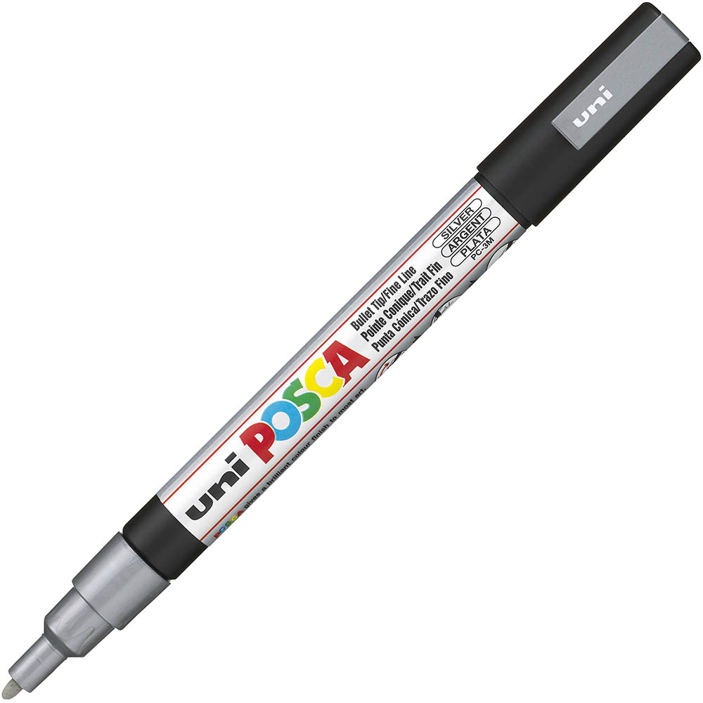 Image for POSCA PC-3M PAINT MARKER BULLET FINE 1.3MM SILVER from Ross Office Supplies Office Products Depot