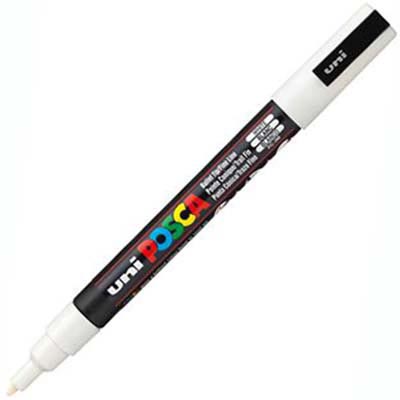 Image for POSCA PC-3M PAINT MARKER BULLET FINE 1.3MM WHITE from Ross Office Supplies Office Products Depot