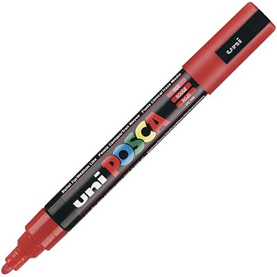 Image for POSCA PC-5M PAINT MARKER BULLET MEDIUM 2.5MM RED from MOE Office Products Depot Mackay & Whitsundays