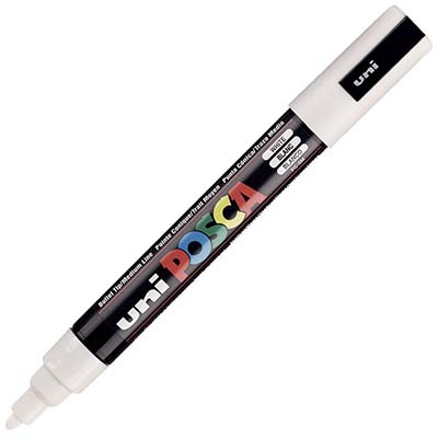 Image for POSCA PC-5M PAINT MARKER BULLET MEDIUM 2.5MM WHITE from MOE Office Products Depot Mackay & Whitsundays