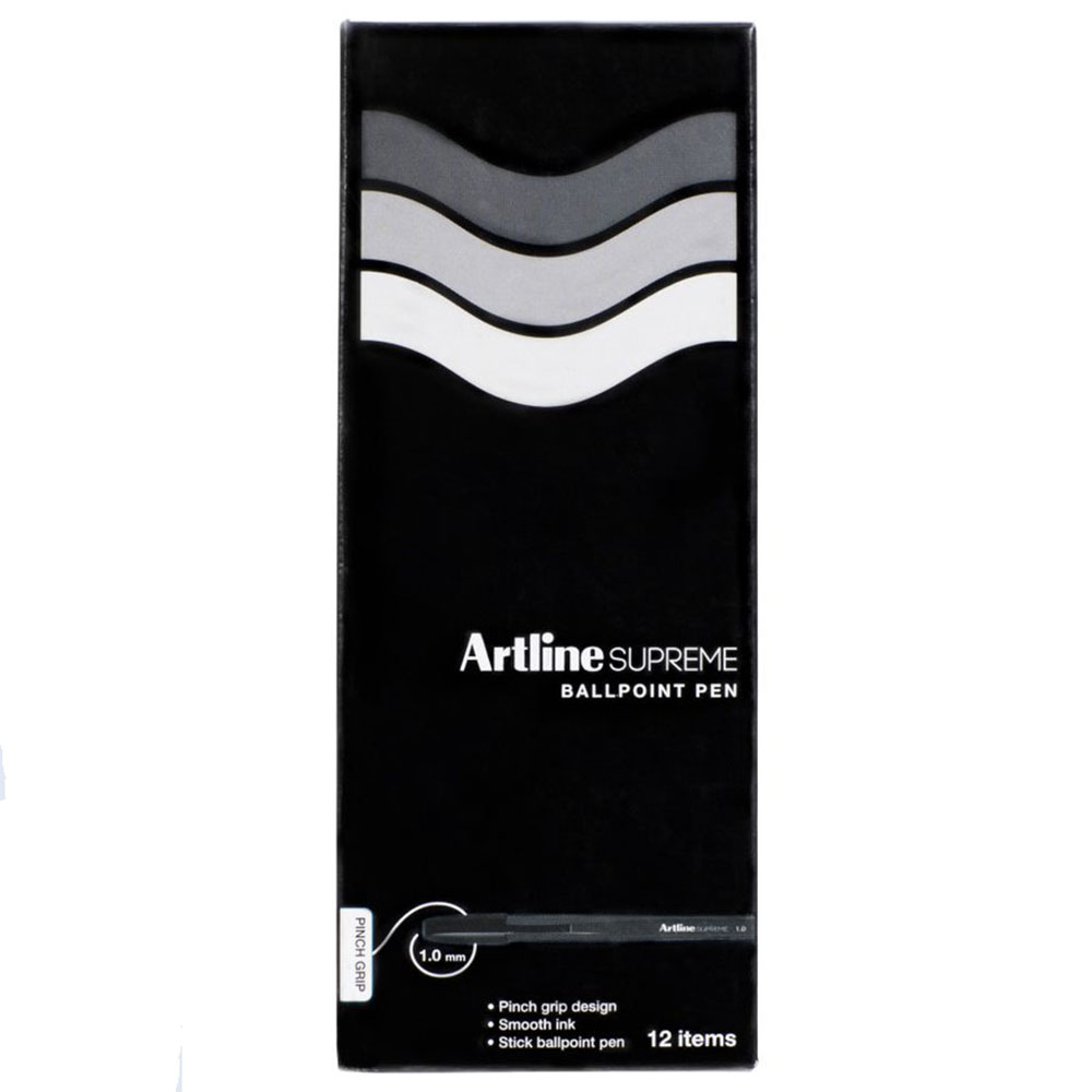 Image for ARTLINE SUPREME BALLPOINT PEN 1.0MM BLACK BOX 12 from MOE Office Products Depot Mackay & Whitsundays