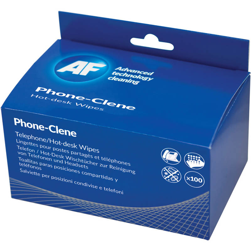 Image for AF PHONE-CLENE PHONE WIPES ANTI-BACTERIAL PACK 100 from Total Supplies Pty Ltd