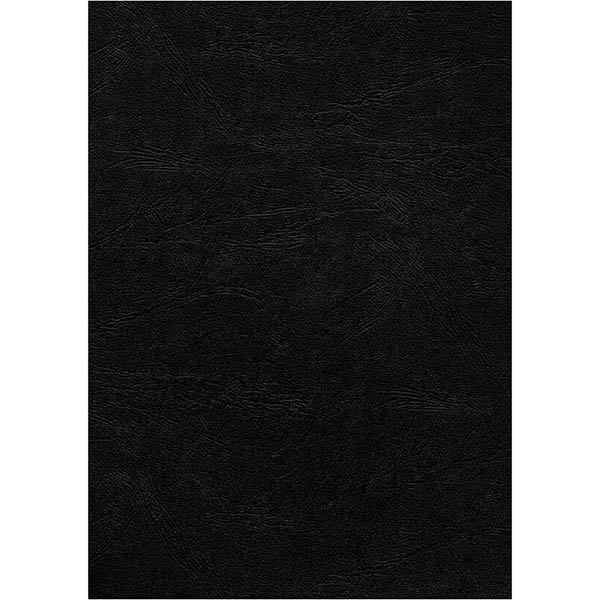 Image for INITIATIVE BINDING COVER LEATHERGRAIN 350GSM A4 BLACK PACK 100 from Total Supplies Pty Ltd