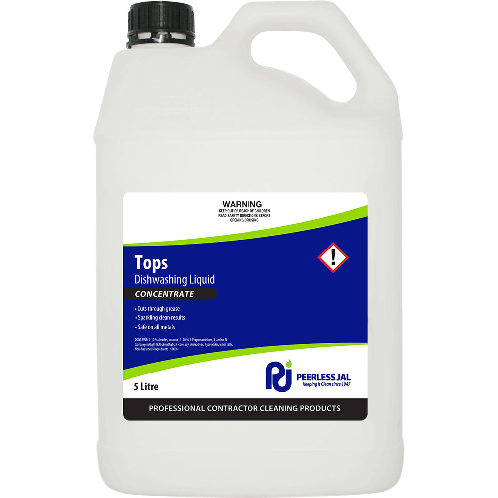 Image for PEERLESS JAL TOPS DISHWASHING LIQUID CONCENTRATE 5 LITRE from MOE Office Products Depot Mackay & Whitsundays