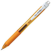 pentel bl107 energel x retractable gel ink pen 0.7mm orange barrel black ink box 12