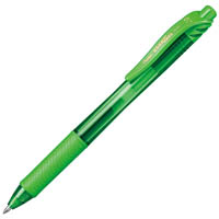 pentel bl107 energel x retractable gel ink pen 0.7mm lime green box 12
