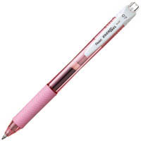 pentel bl107 energel x retractable gel ink pen 0.7mm pink barrel black ink box 12