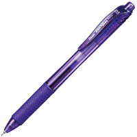 pentel bln105 energel-x retractable gel ink pen fine 0.5mm violet box 12