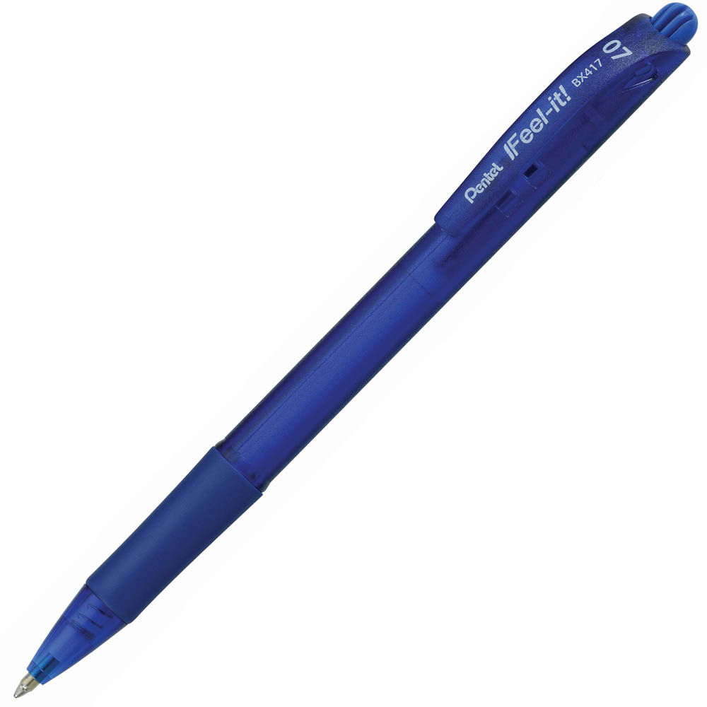 Image for PENTEL BX417 IFEEL-IT RETRACTABLE BALLPOINT PEN 0.7MM BLUE BOX 12 from Total Supplies Pty Ltd