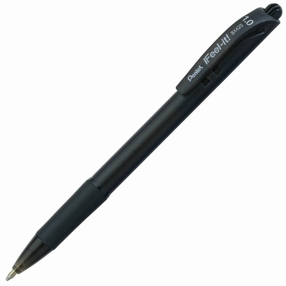 Image for PENTEL BX420 IFEEL-IT RETRACTABLE BALLPOINT PEN 1.0MM BLACK BOX 12 from Ross Office Supplies Office Products Depot