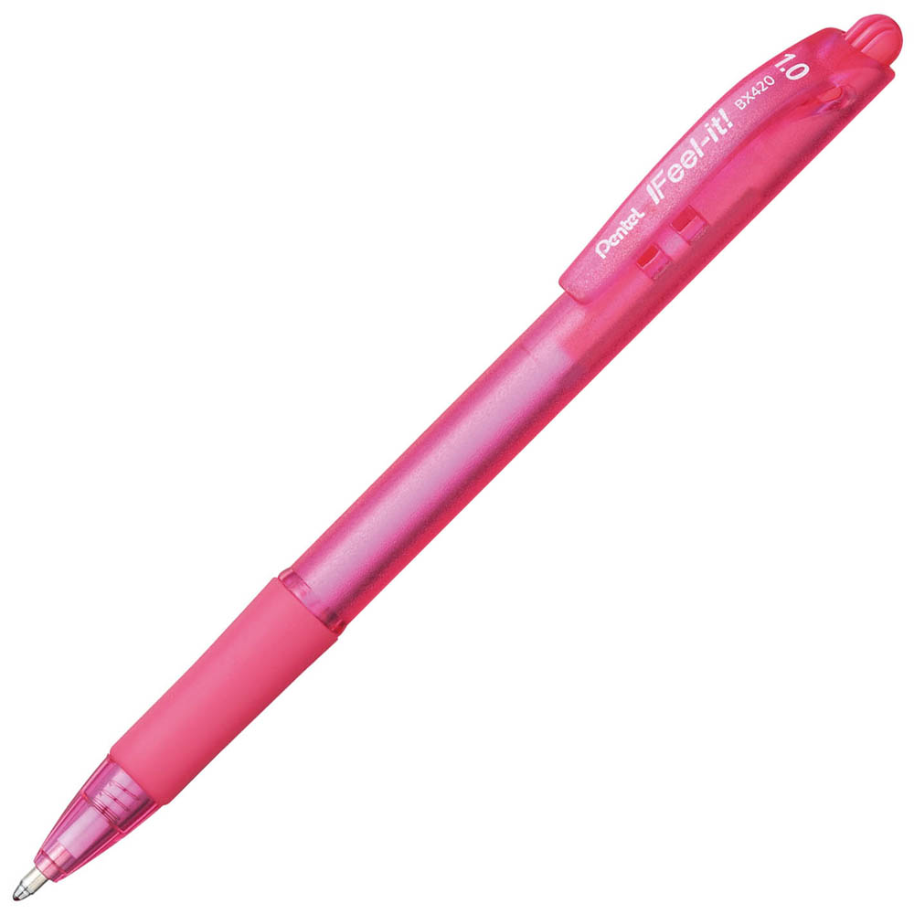 Image for PENTEL BX420 IFEEL-IT RETRACTABLE BALLPOINT PEN 1.0MM PINK BOX 12 from Total Supplies Pty Ltd