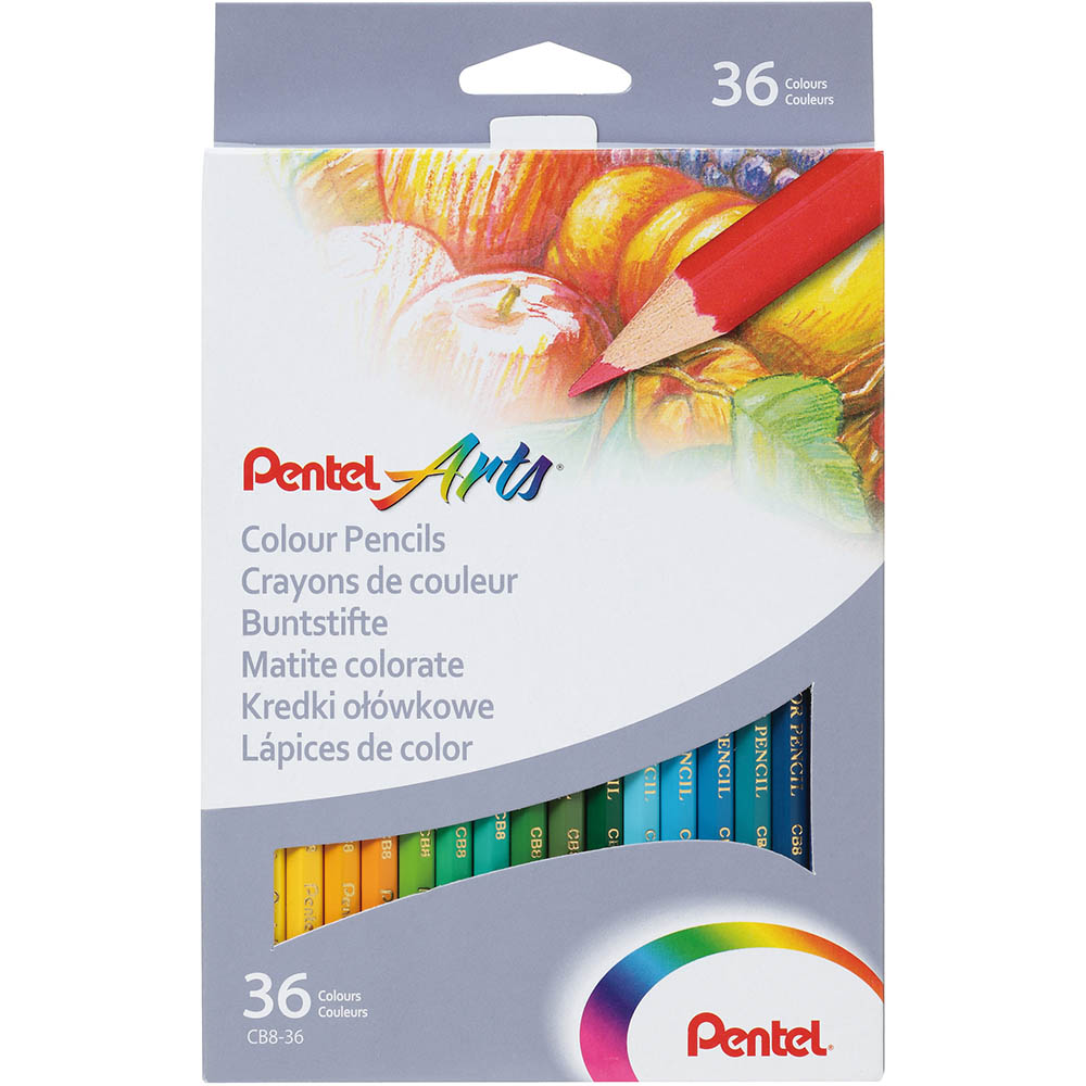 Image for PENTEL CB8 ARTS COLOUR PENCILS ASSORTED PACK 36 from MOE Office Products Depot Mackay & Whitsundays