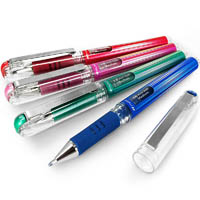 pentel k230 hybrid gel grip dx gel ink pen 1.0mm metallic assorted pack 4