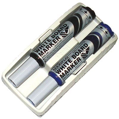 Image for PENTEL MWL MAXIFLO WHITEBOARD MARKER ERASER SET BLUE/BLACK PACK 2 from Albany Office Products Depot