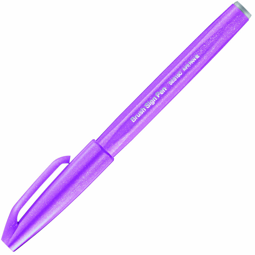 Image for PENTEL SES15C BRUSH SIGN PEN MARKER PINK PURPLE BOX 10 from MOE Office Products Depot Mackay & Whitsundays