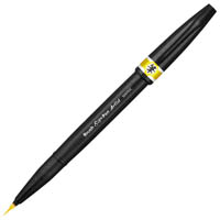 pentel sesf30c artist brush sign pen super fine yellow box 12