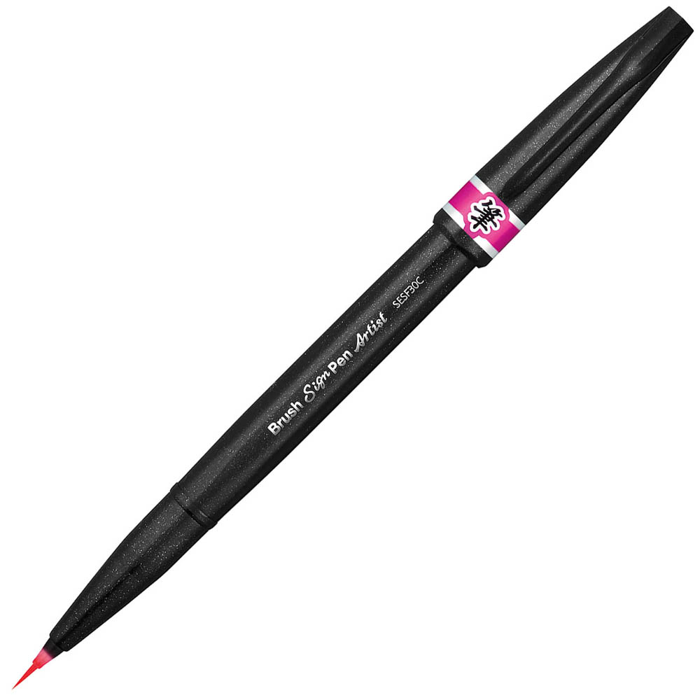 Image for PENTEL SESF30C ARTIST BRUSH SIGN PEN SUPER FINE PINK BOX 12 from MOE Office Products Depot Mackay & Whitsundays