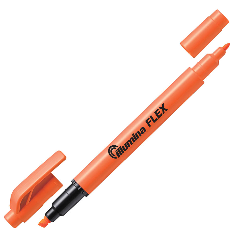Image for PENTEL SLW11 ILLUMINA FLEX HIGHLIGHTER TWIN TIP BULLET/CHISEL ORANGE from MOE Office Products Depot Mackay & Whitsundays