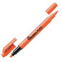 pentel slw11 illumina flex highlighter twin tip bullet/chisel orange