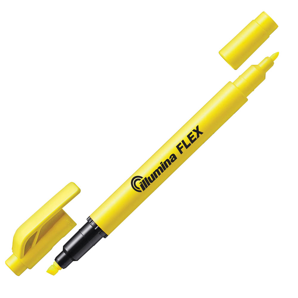 Image for PENTEL SLW11 ILLUMINA FLEX HIGHLIGHTER TWIN TIP BULLET/CHISEL YELLOW from MOE Office Products Depot Mackay & Whitsundays