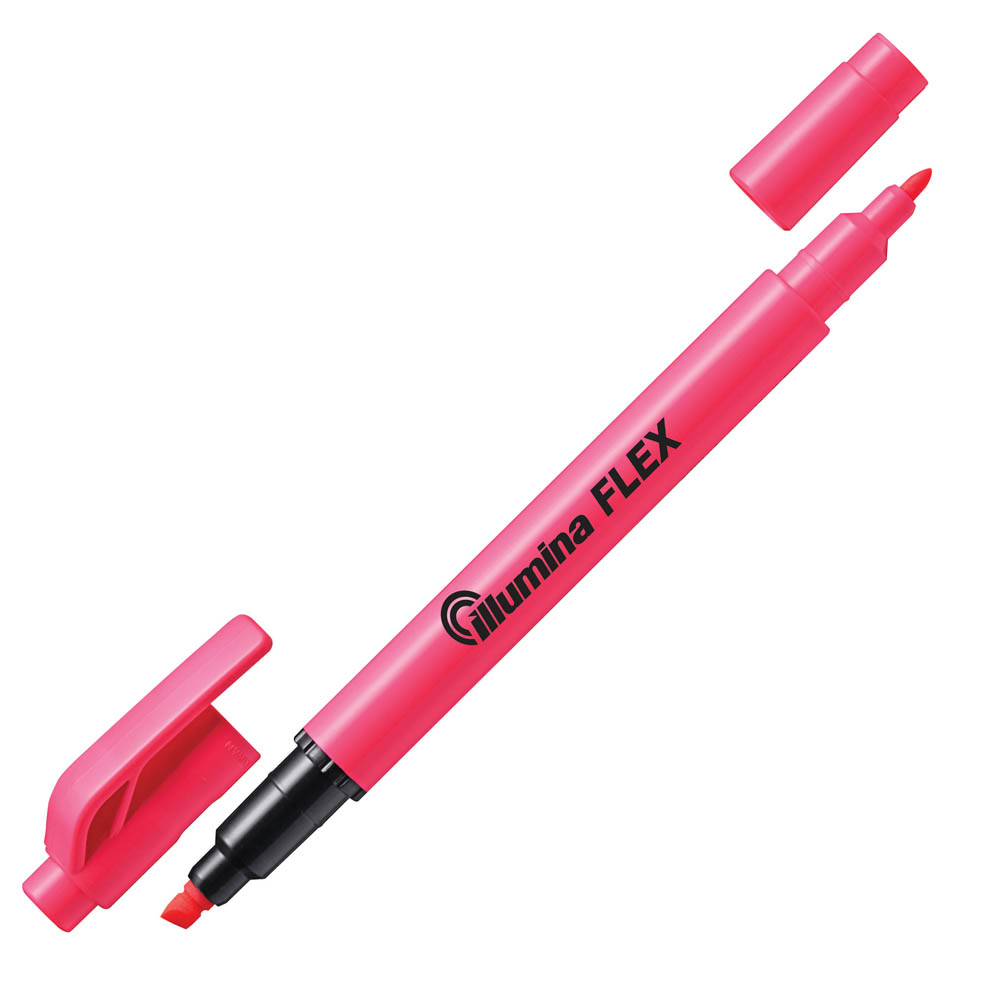 Image for PENTEL SLW11 ILLUMINA FLEX HIGHLIGHTER TWIN TIP BULLET/CHISEL PINK from MOE Office Products Depot Mackay & Whitsundays